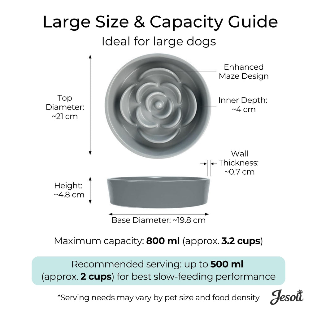 Petal Ceramic Slow Feeder for Medium-Large Dogs