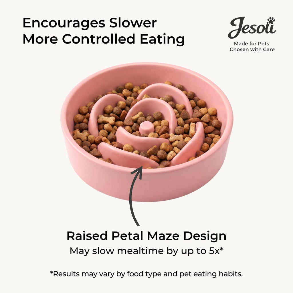 Petal Ceramic Slow Feeder for Medium-Large Dogs
