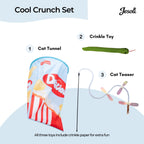 Cat Toy Starter Pack: Tunnel, Teaser Wand & Crinkle Toy