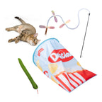 Cat Toy Starter Pack: Tunnel, Teaser Wand & Crinkle Toy