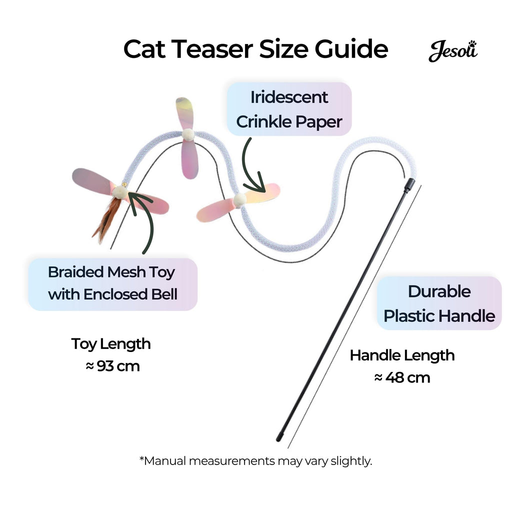 Cat Toy Starter Pack: Tunnel, Teaser Wand & Crinkle Toy