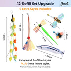 13-Piece Fishing Rod Cat Teaser Set