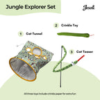Cat Toy Starter Pack: Tunnel, Teaser Wand & Crinkle Toy