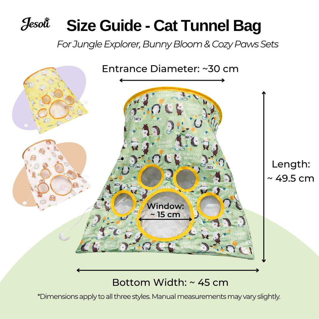 Cat Toy Starter Pack: Tunnel, Teaser Wand & Crinkle Toy