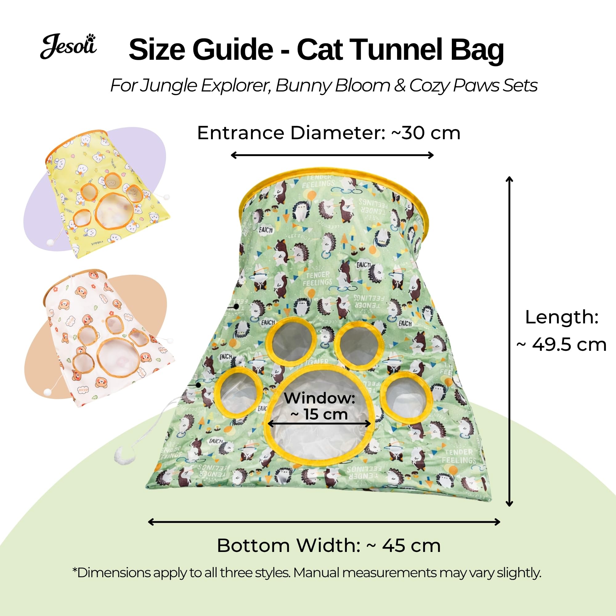 Cat Toy Starter Pack: Tunnel, Teaser Wand & Crinkle Toy