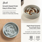 Petal Ceramic Slow Feeder for Medium-Large Dogs