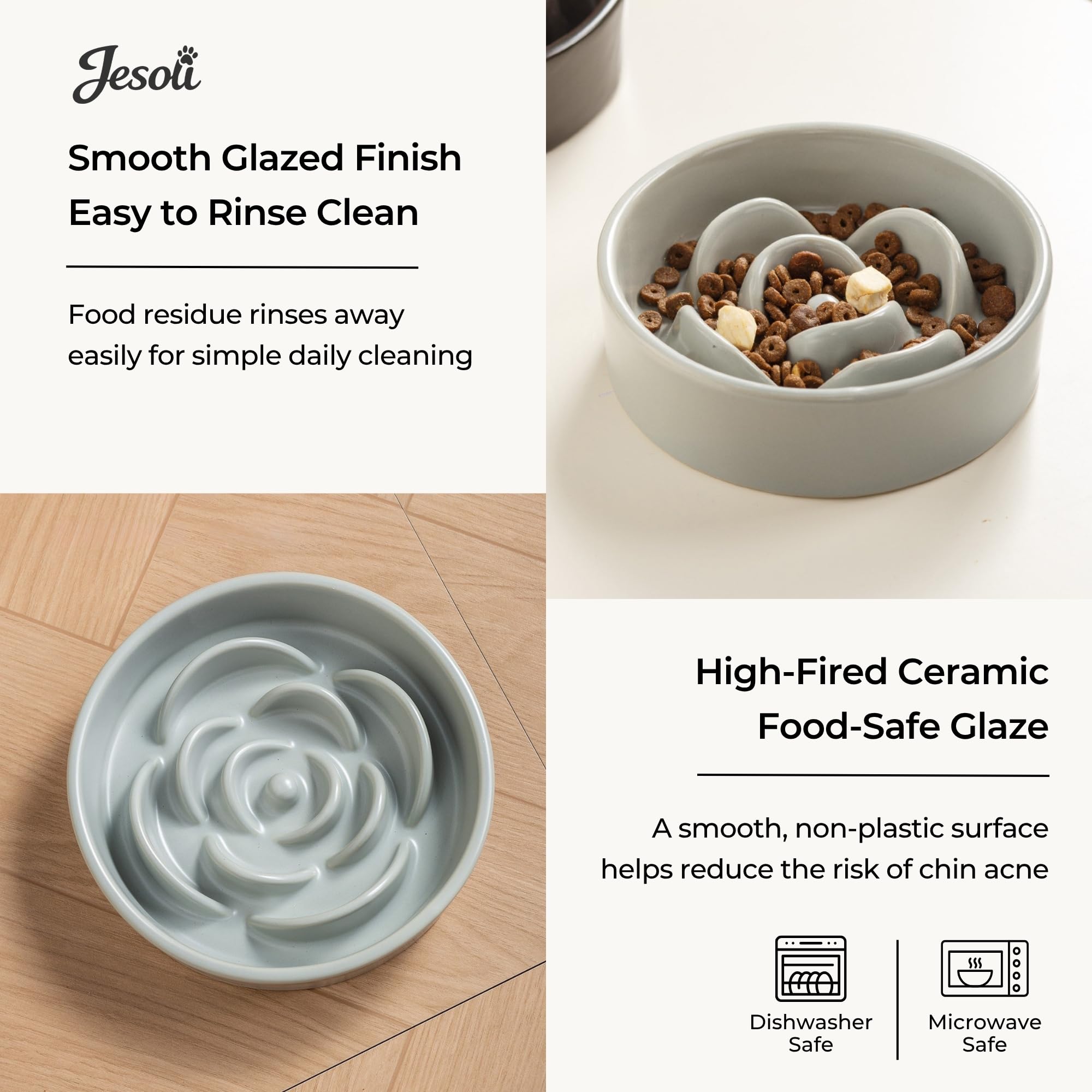 Petal Ceramic Slow Feeder for Medium-Large Dogs
