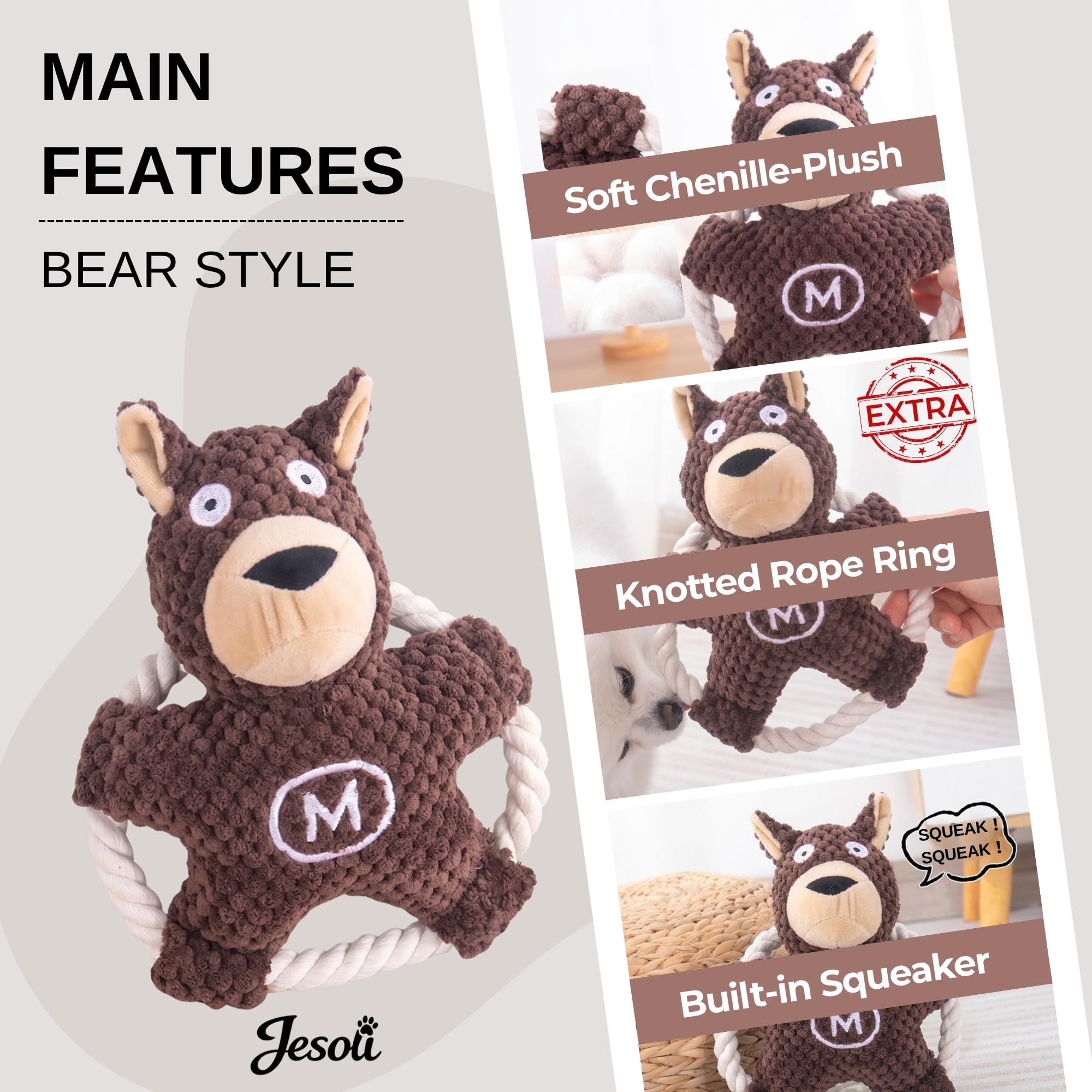 Plush Squeaky Dog Toy Bundle