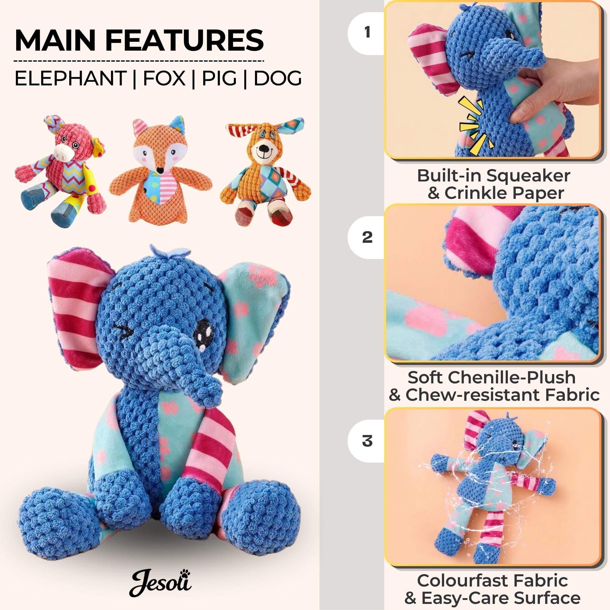 Plush Squeaky Dog Toy Bundle